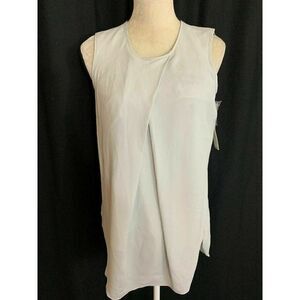 Dknyc New Solid Light Gray Crew Neck Tank Top